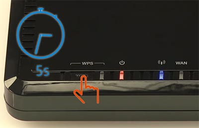 WPS button on your router for five seconds